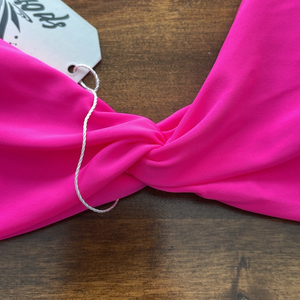 Sporlike Women’s Pink Ruffle Shoulder Tie Back Two Piece Bikini Swimsuit - XL - Picture 11 of 15